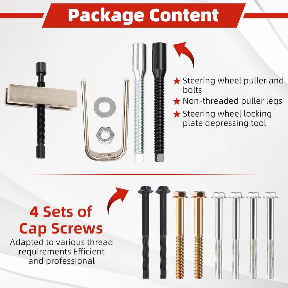 Steering Wheel Remover and Lock Plate Compressor Set