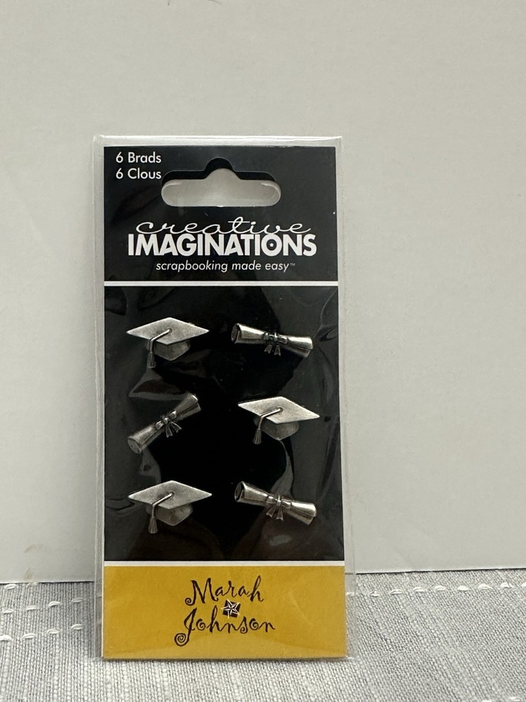 Creative Imaginations Graduation Silver Split Pins 6 Pack MPN 20163