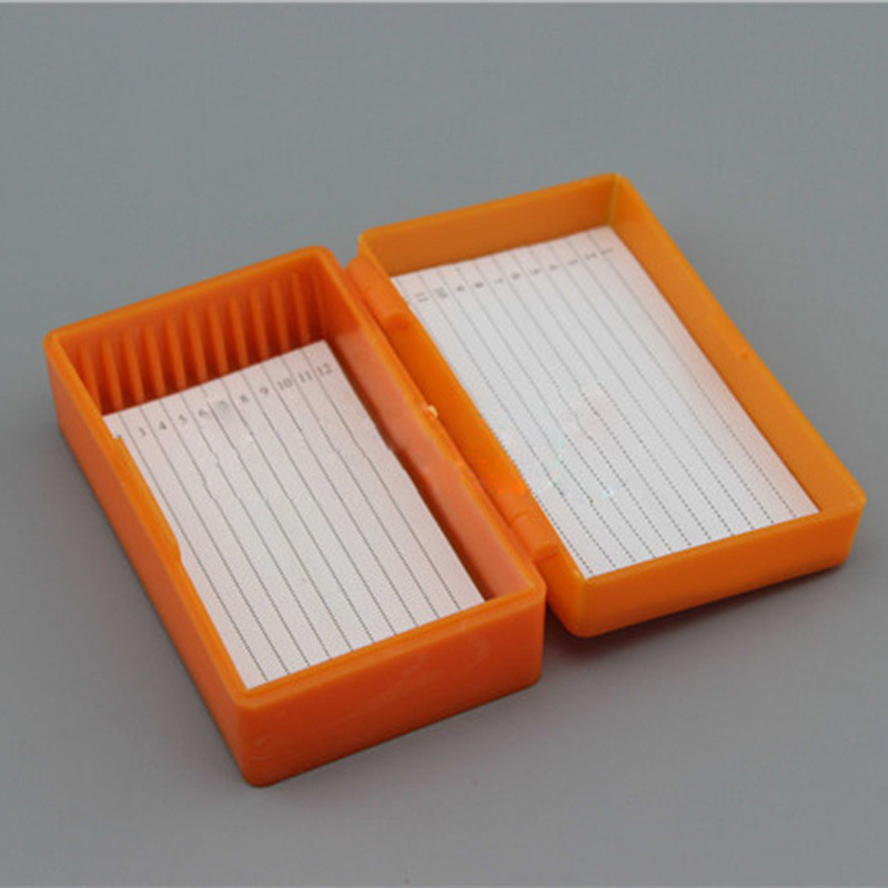 10PC Portable Pocket Lab ABS Plastic Microscope Slides Holder Case Dispenser Box