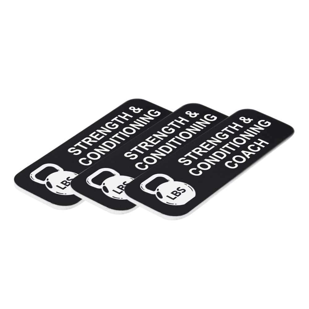Strength & Conditioning Coach 1 x 3" Name Tag/Badge, (3 Pack)