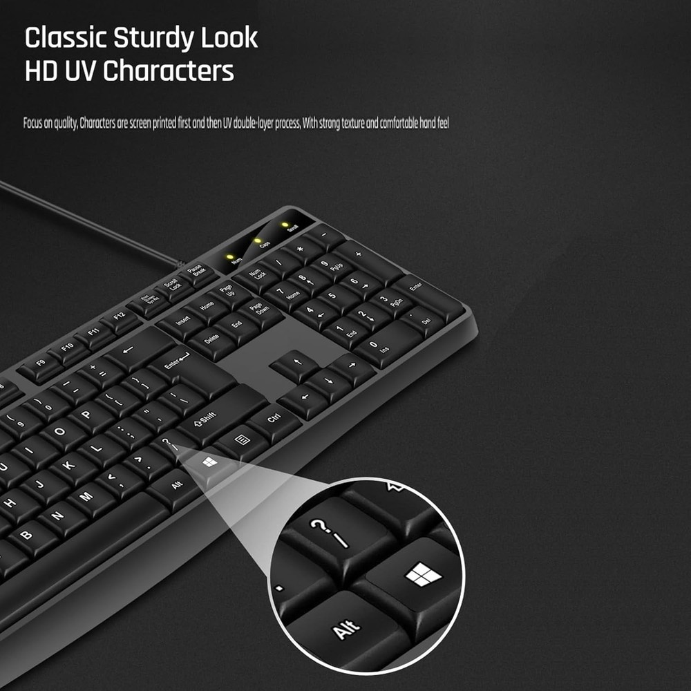 Quiet Low-Profile Ergonomic Keyboard and High-Precision Optical Mouse Combo