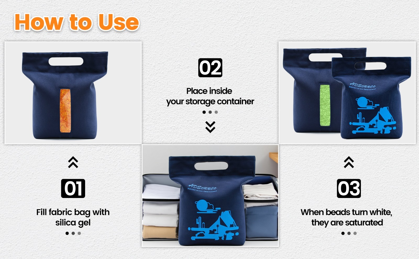 9 LBS Adsorbco Desiccant Beads, Indicating Silica Gel Beads (Orange to Green）