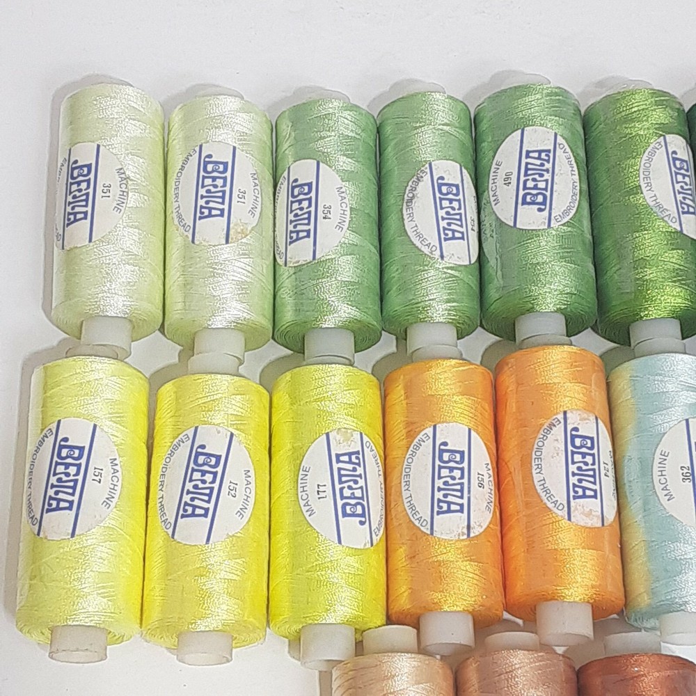 19 Beta Machine Embroidery Polyester Thread Multi Color w/ Case Thread Holder