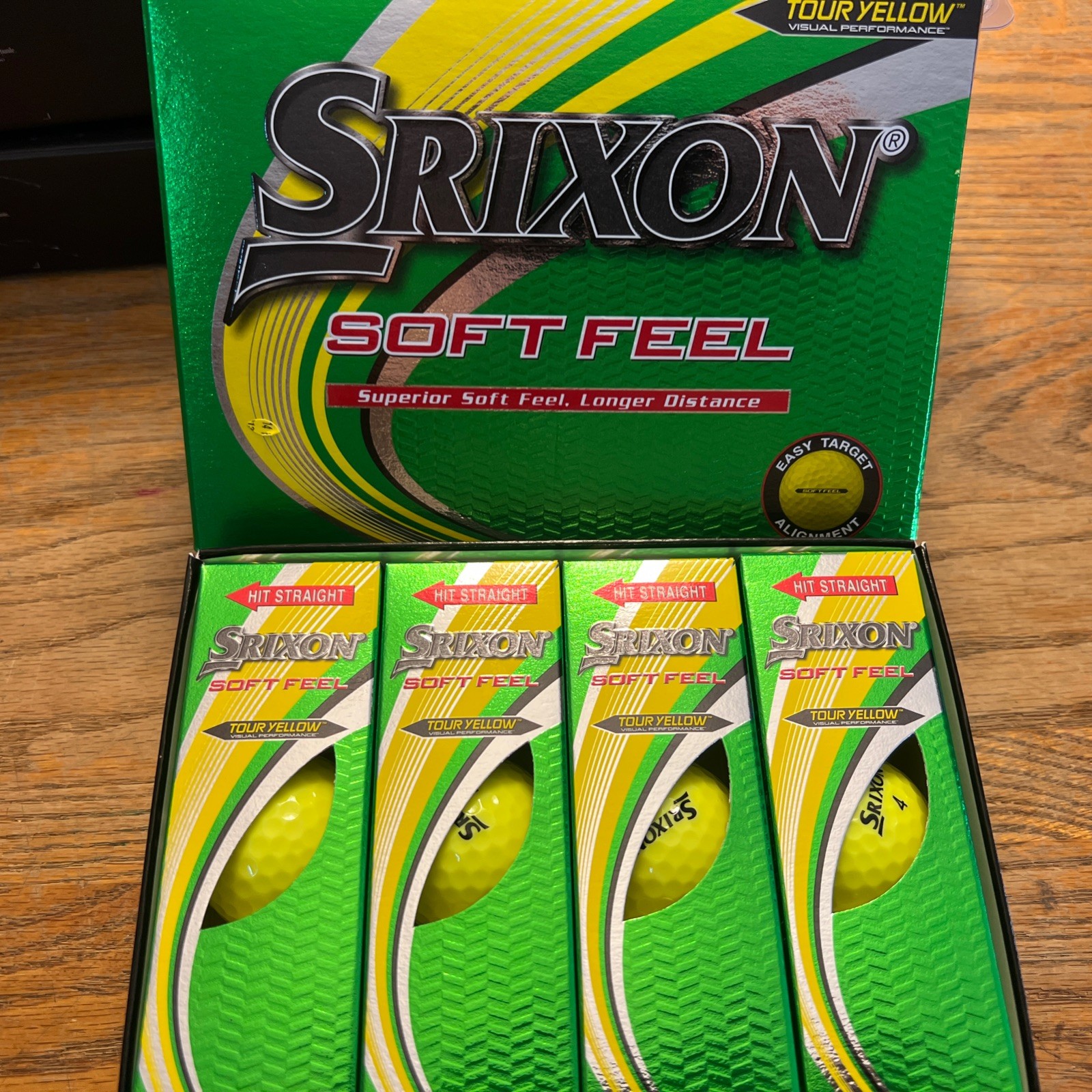 SRIXON SOFT FEEL TOUR GOLF BALLS TOUR YELLOW PACK OF 12 BRAND NEW