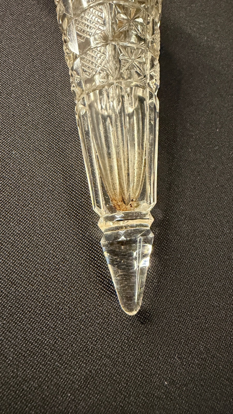 Rare Victorian Sterling with Faceted Amethyst Stones & Cut Cyrstal Scent Bottle