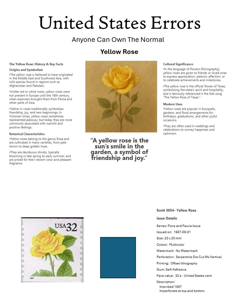 Centsational Custom Presentation Panel For Error SN 3054 - 8.5” X 11”