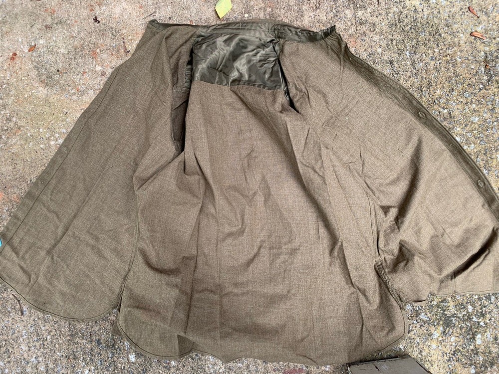 ORIGINAL WWII US ARMY OFFICER Wool Chocolate DRESS SHIRT- Patch - Medium?