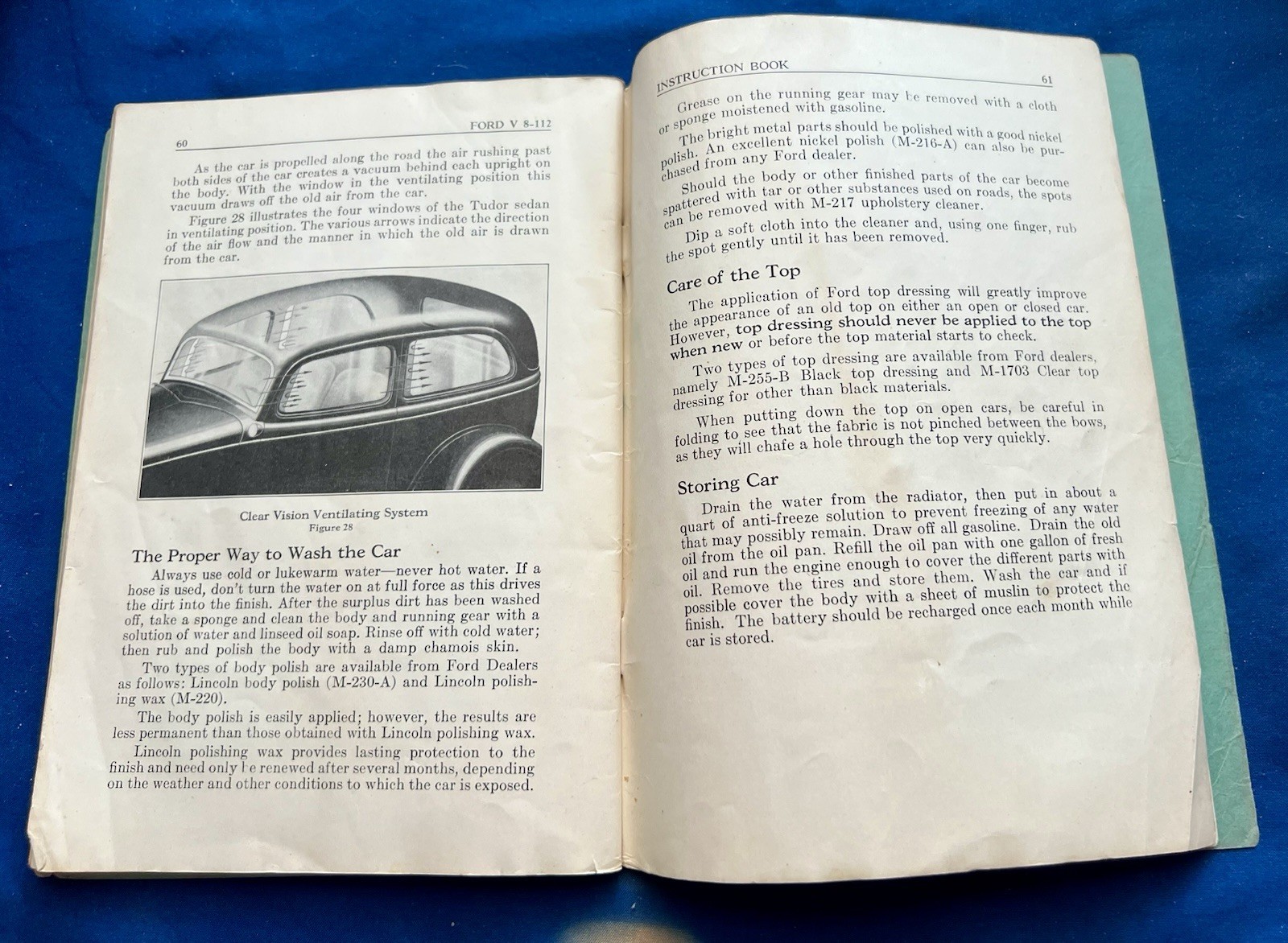 VINTAGE FORD V8 INSTRUCTION BOOK 112 INCH WHEELBASE BOOKLET