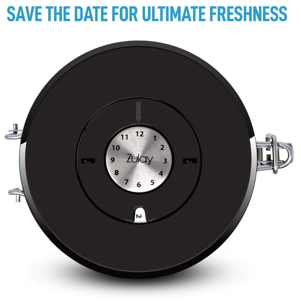 Zulay Airtight Coffee Canister Stainless Steel with Scoop & Date Tracker