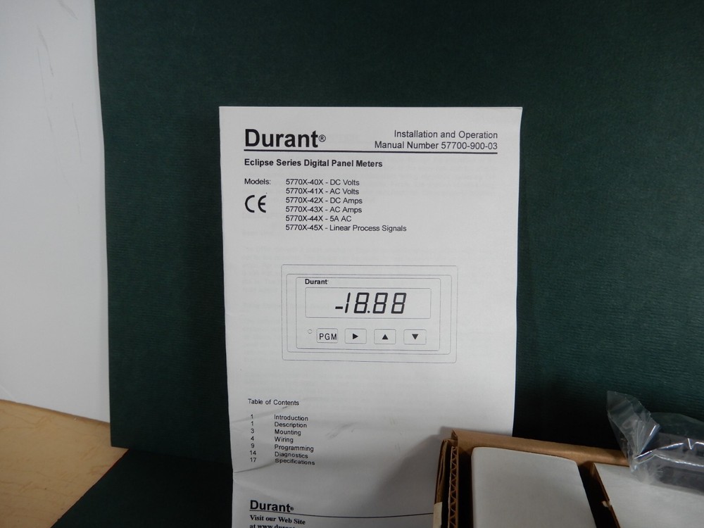 Eaton Durant 5771-456 Eclipse Series Process Panel Meter NOS