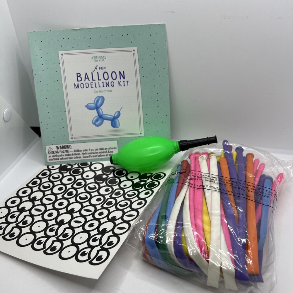 Awesome Idea Balloon Modeling Kit Includes Balloons, Pump, Eyes, Instructions