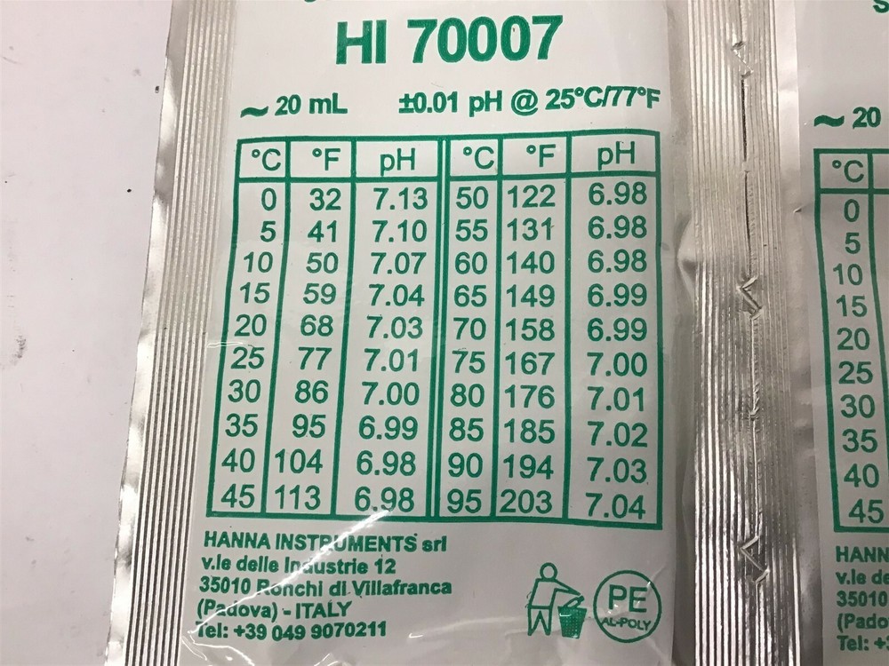 Hanna Instruments HI 70007 Buffer Solution pH 7.01 Lot Of 22