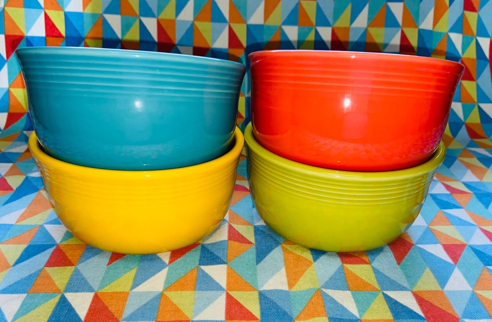 NEW mixed bright color set 4 FIESTA WARE GUSTO BOWLS 28 oz free shipping