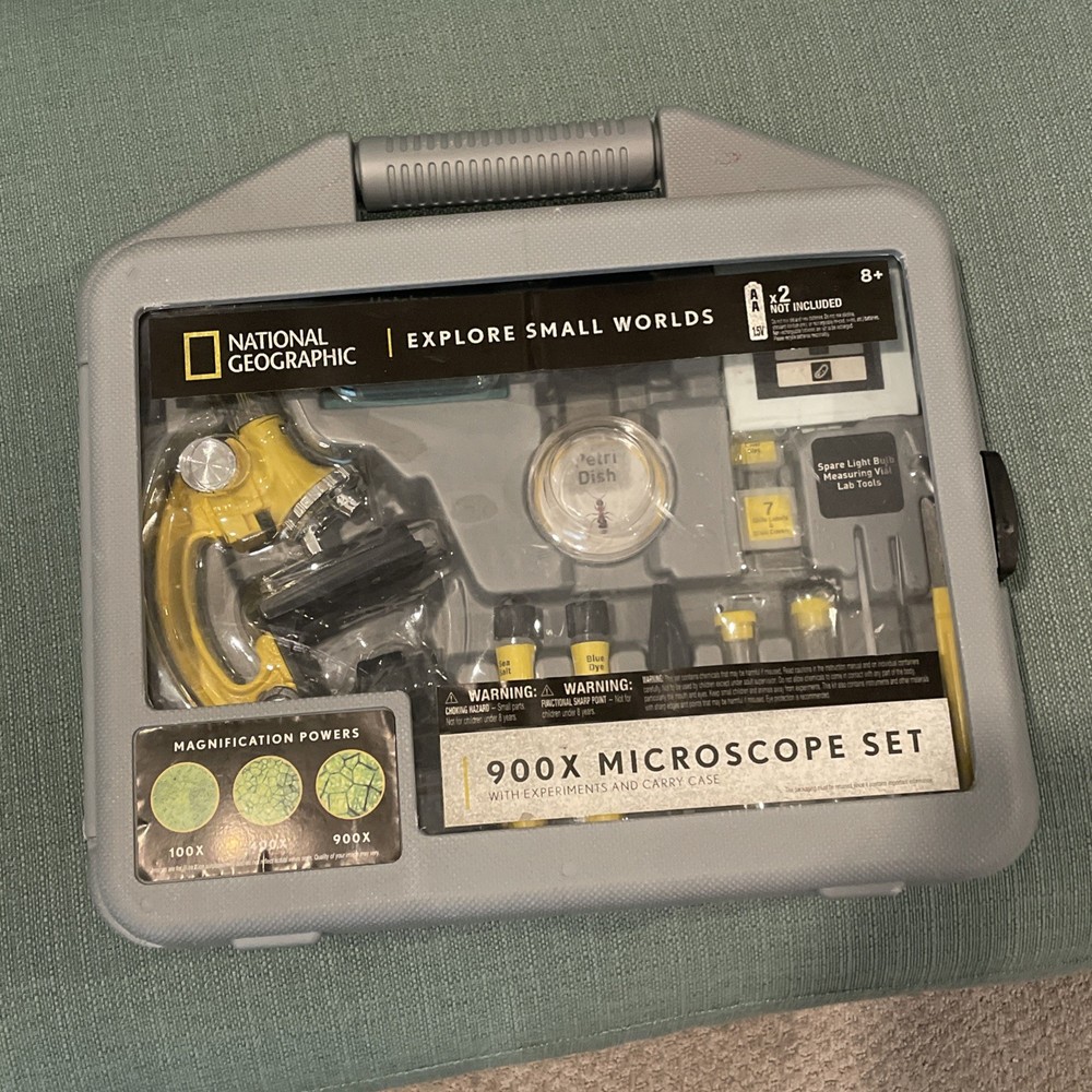 National Geographic, 900x Microscope Lab Set, Science Kit, Explore Small Worlds