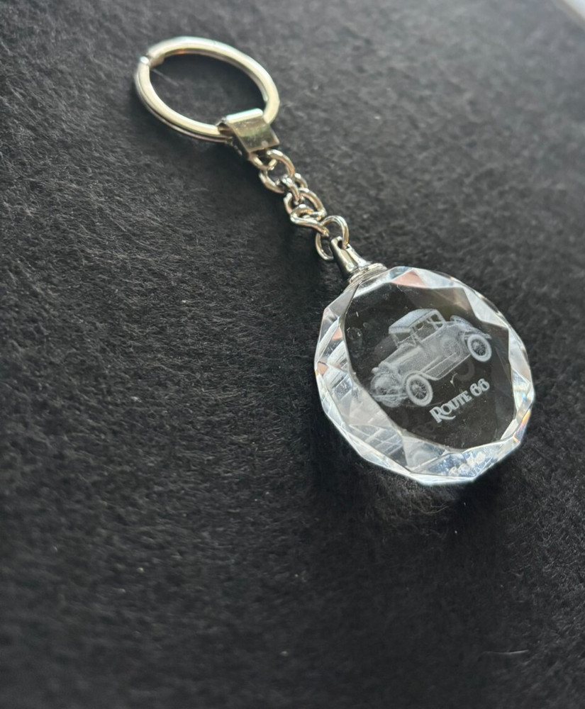Route 66 Clear Transparent Car Keychain