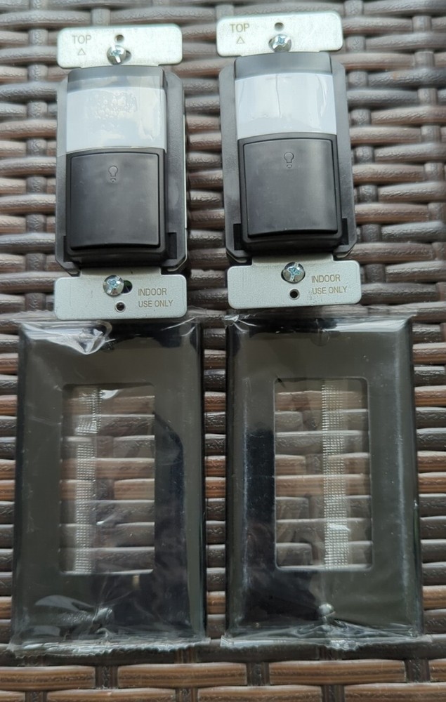 TopGreener Occupancy/Vacancy Sensor Switch TD0S5-M-BK2P-FF Black w/CDS Func. 2pk