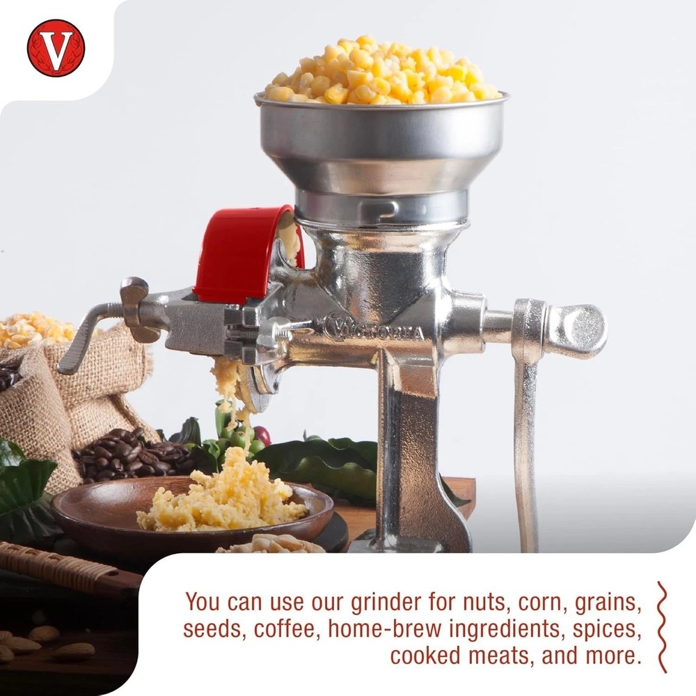 Versatile Cast Iron Grain Grinder with Adjustable Features for Home Use