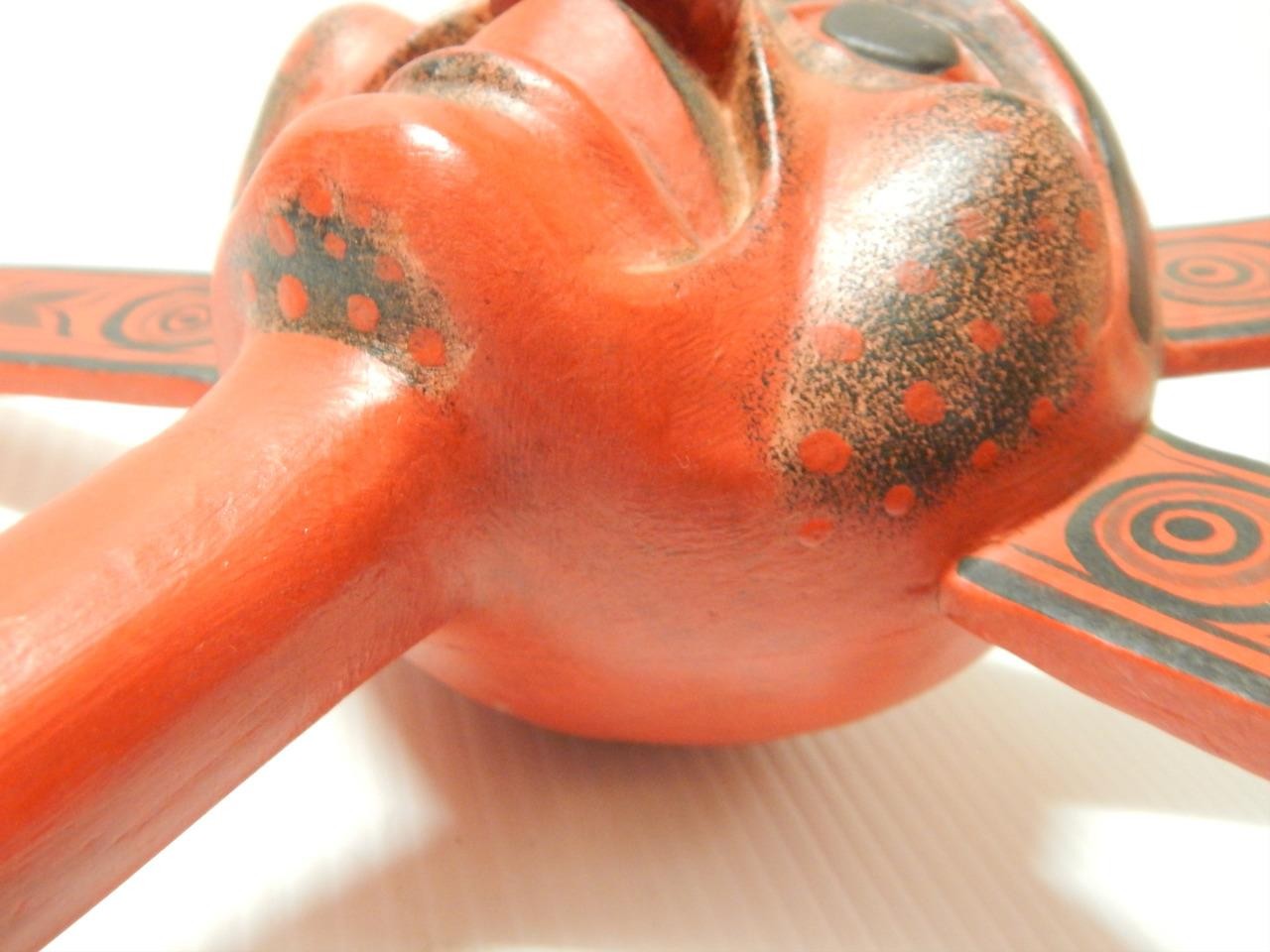 NW COAST HAND CARVED SUN MASK -RATTLE - NICE DETAILS - FINE + NICE