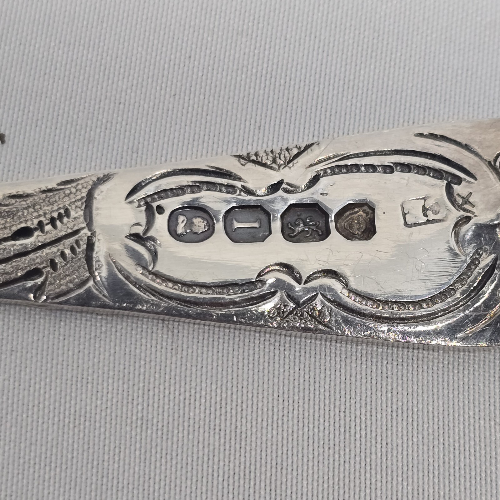 Charles Eley English sterling spoon 1800s bonbon fruit spoons With Lion Crest