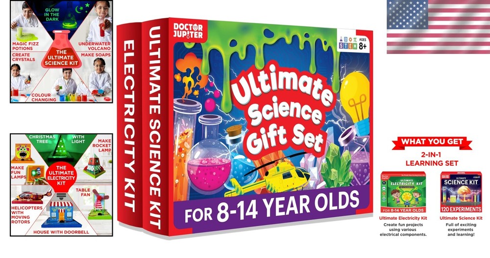 STEM Learning Science Kit for Boys 8-14 | 120 Experiments & Electricity Projects