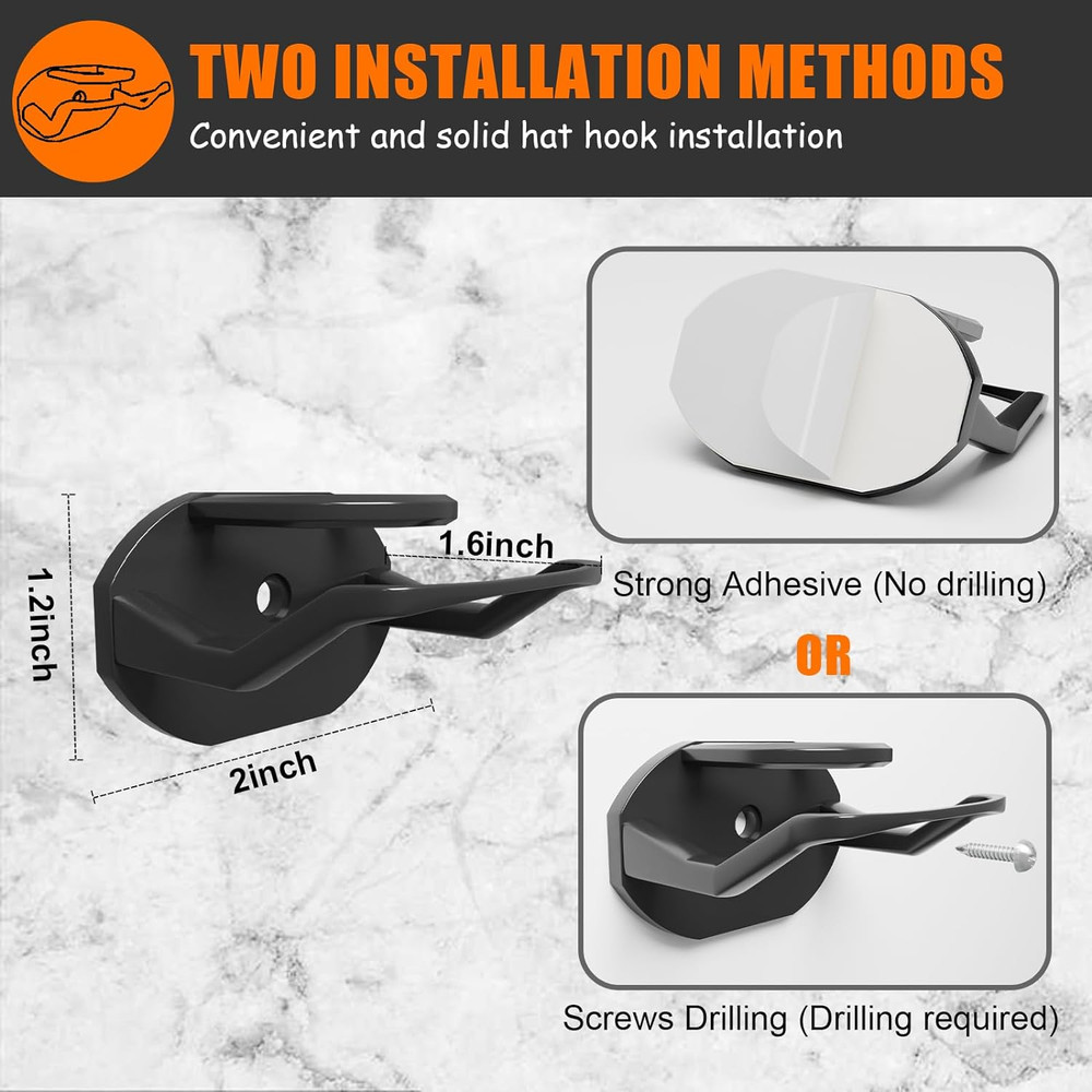 24pc Baseball Hat Rack Wall Mount Fitted Hat Rack Display Hat Hooks for Wall NEW