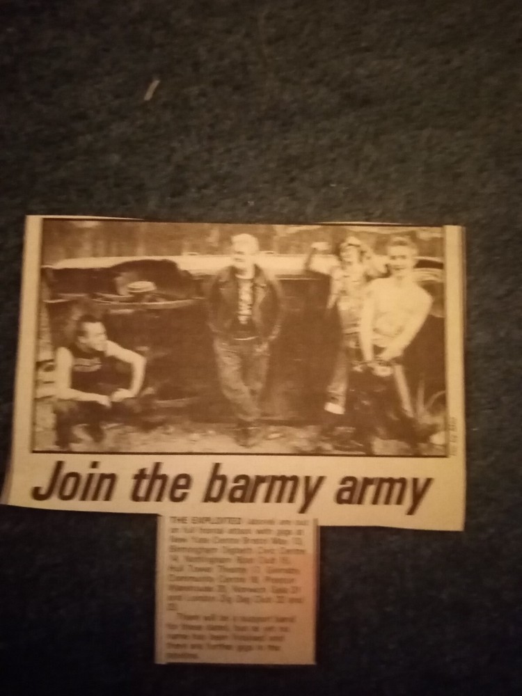 Xm34  Ephemera 1982 Article The Exploited UK Tour