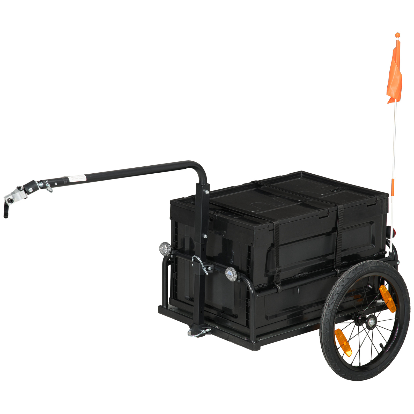 Aosom Bike Trailer Wagon with Removable Storage Box, Steel Bottom