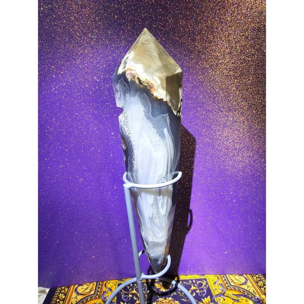 Volcanic Agate Wand Freeform with stand