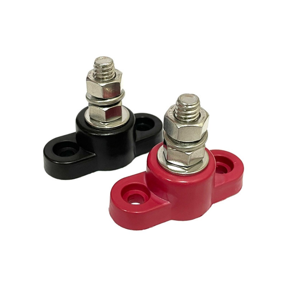 2PCS Heavy Duty Battery Junction Block 5/16" Single Stud 12V-48V 200A Post
