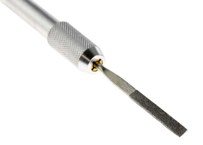 12Pc Flat Diamond File Set with Universal Handle & Pocket Clip,(Grits-120,180,3