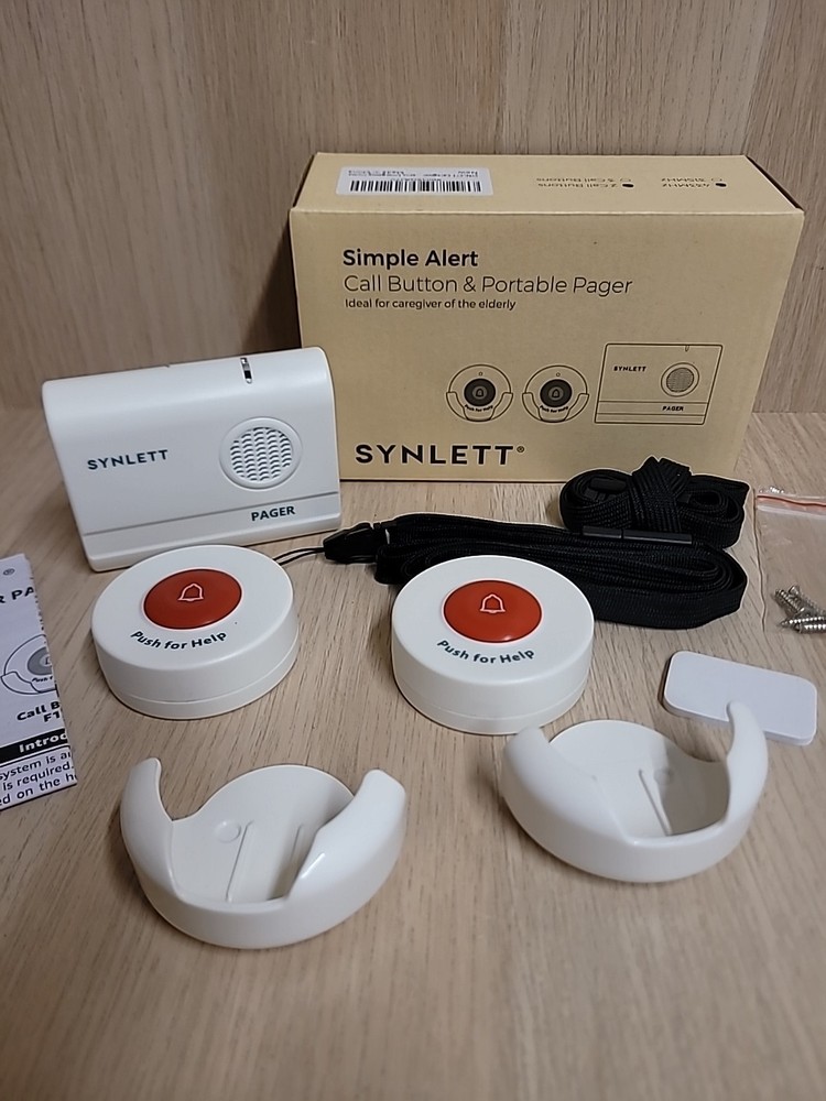 Synlett Caregiver Call Button & Portable Pager 2 Button Device Wireless