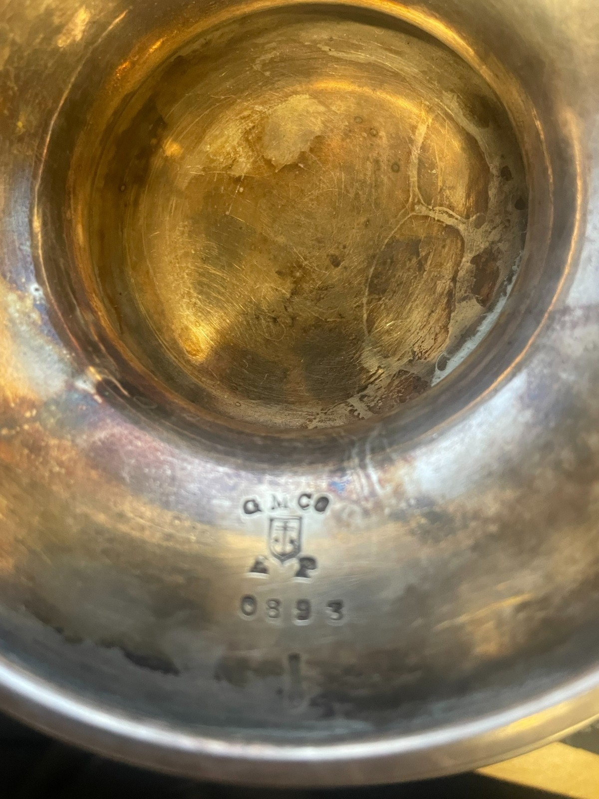 10.5 X 4 in electro-plated Silver Bowl Quinn & McHugh Company (Q.M. Co.) 0893