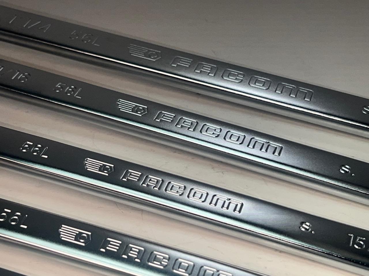 NEW Facom 56L Series 9pc 10° Offset LONG Box End SAE Wrench Set 5/16" to 1-1/4"