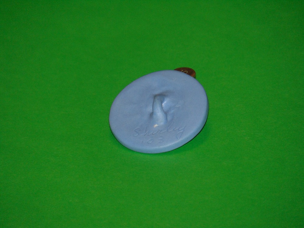 Beautiful Maiden Jasperware Button ~ Shirley Shaw 2003