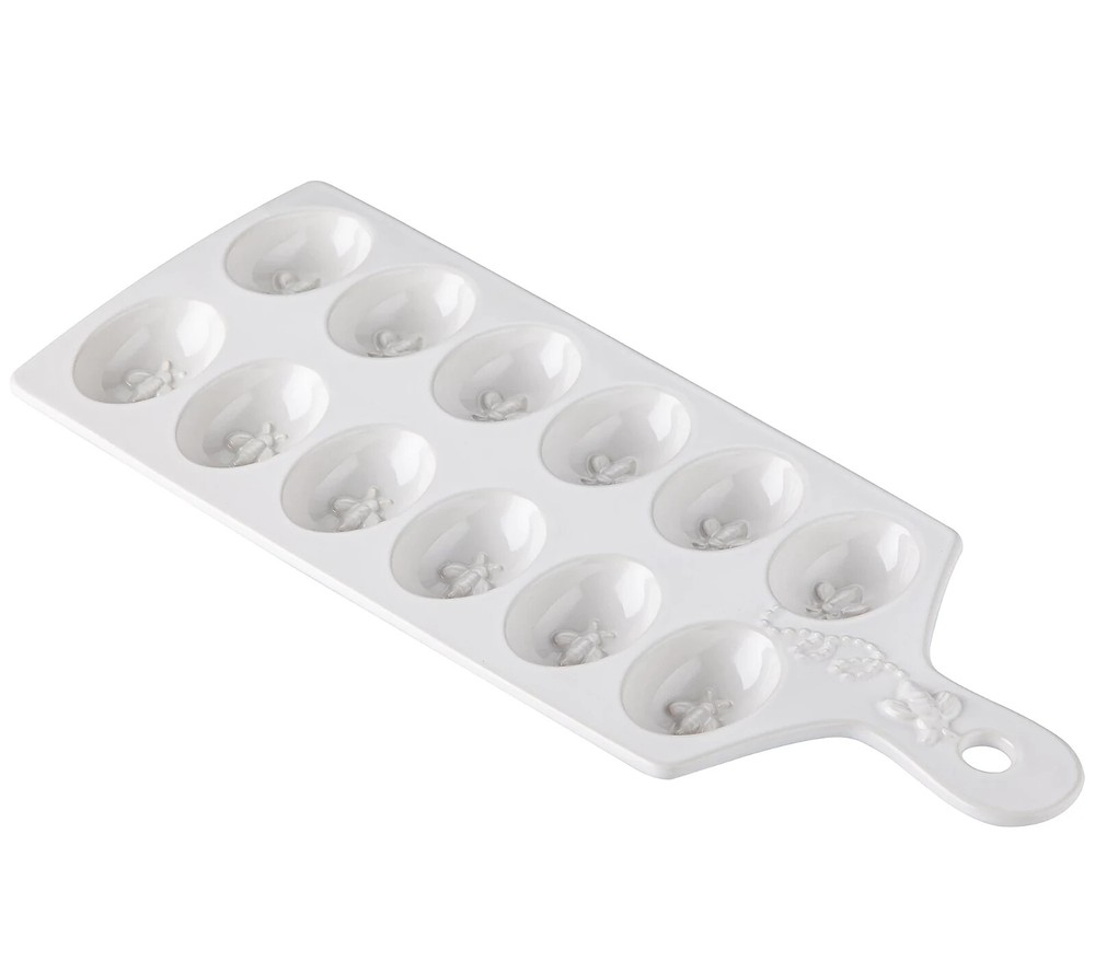 Temp-tations Bee-lieve 12-Count Egg Tray with Handle White