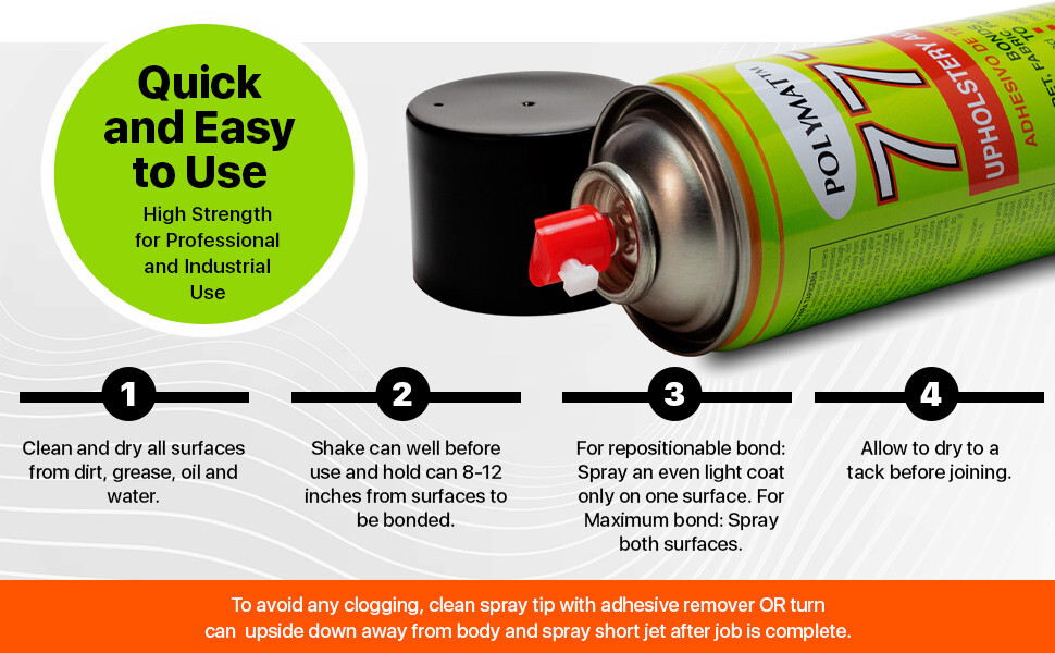 (12) 12oz Glue Cans Polymat 777 Industrial Spray Adhesive for AUTO UPHOLSTERIES