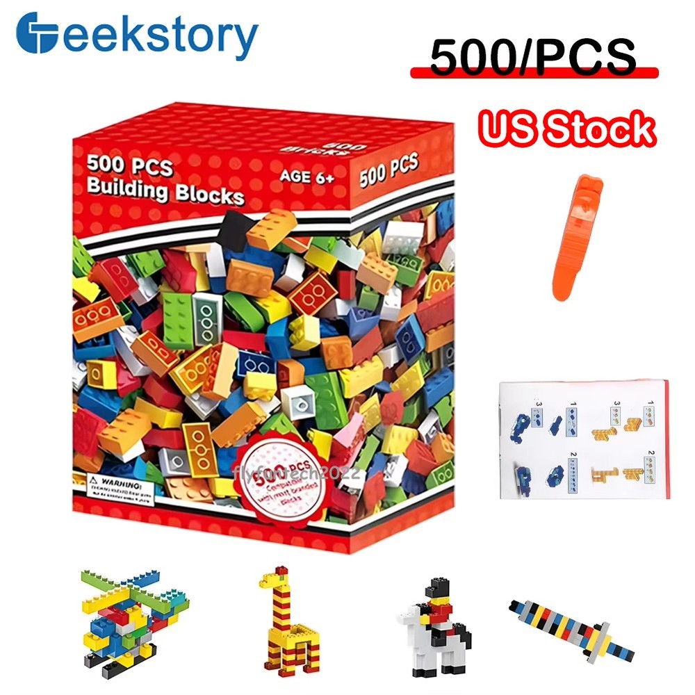500pcs Building Blocks Bulk Pack Colorful Bricks Classic Bricks DIY Creative Toy