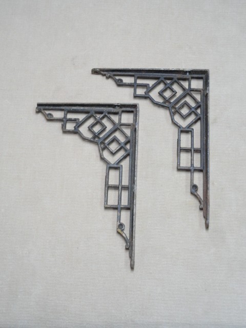Victorian Cast Iron Shelf Brackets Same Size & Pattern Original 'F'
