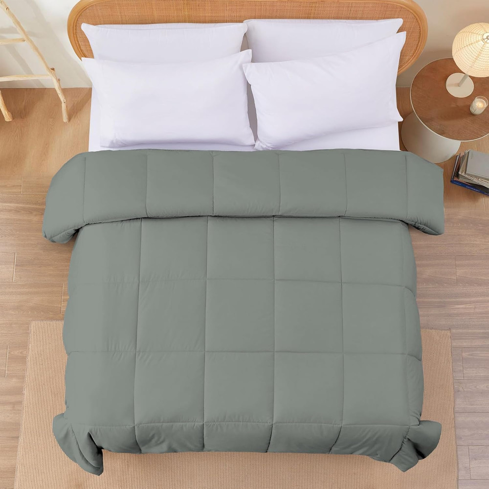Modern Threads down Alternative Reversible Comforter Sage Green/Cream Queen