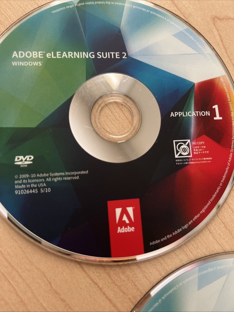 ADOBE 2010 Elearning SUITE 2 Education Edition FOR WINDOWS Excellent Condition