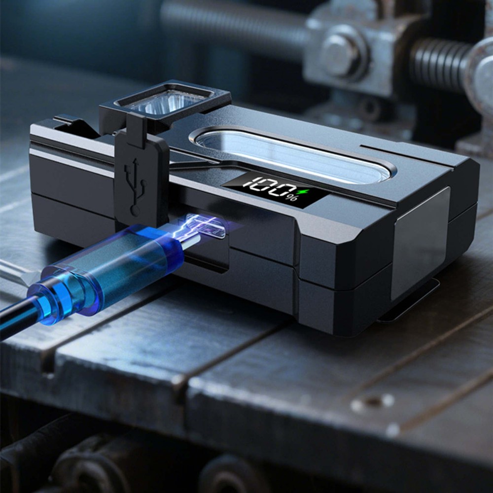 LED Magnetic Work Light USB Rechargeable Flashlight with Side White Red Blue LED