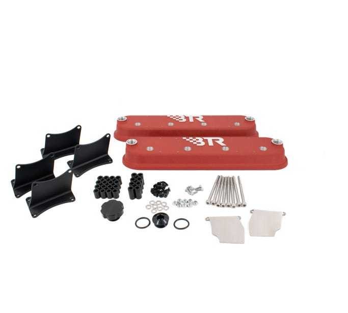 Brian Tooley BTR LS Valve Cover Pair with Coil Mounts - Aluminum Red LS1 LS3