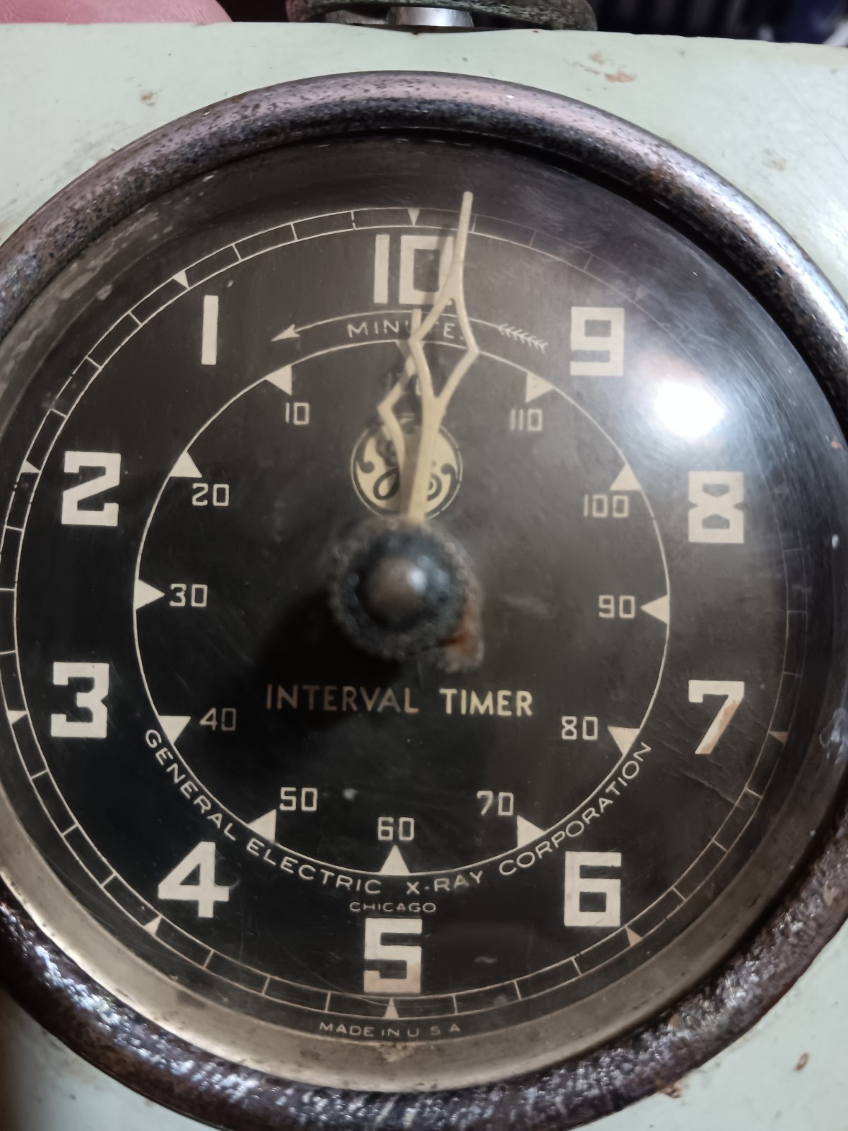 ANTIQUE GE General Electric X-Ray Corporation Wind-Up Interval Timer- Works