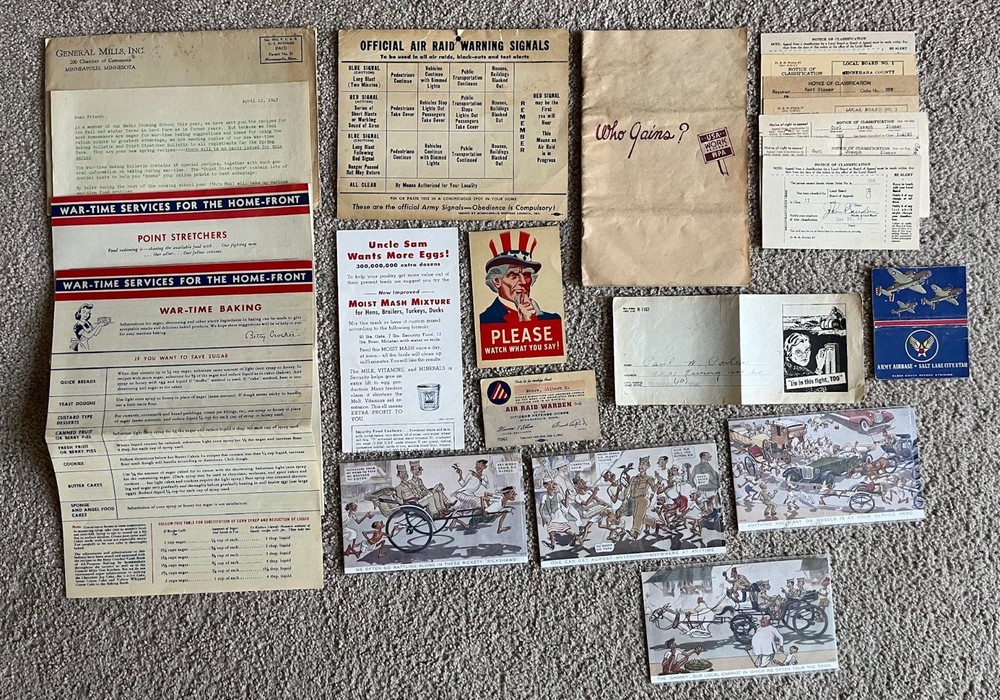 WORLD WAR II ERA MEMORABILIA; LARGE ASSORTMENT