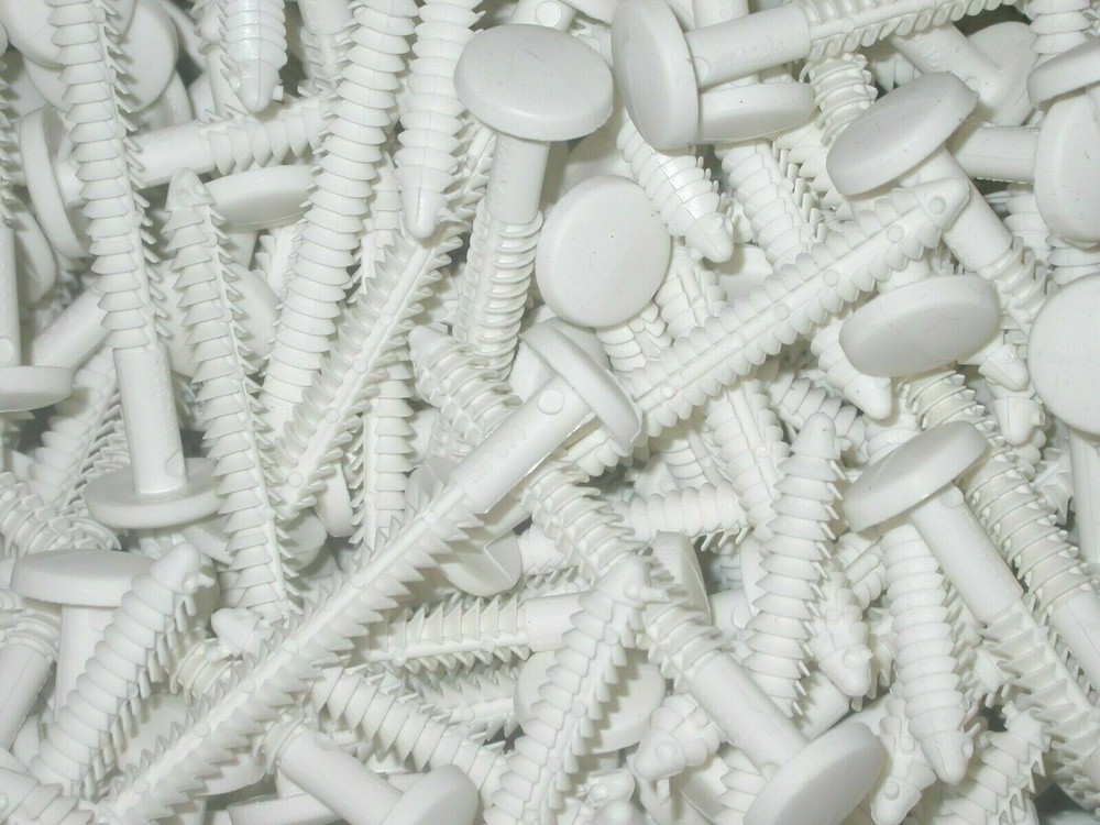White 50 Pack Window Shutters Panel Peg Loks 3" Shutter Fasteners Spikes Bulk