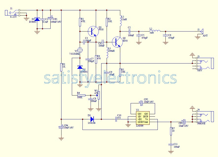 Super PIXIE CW short wave transceiver with shell 7023KHZ DIY KIT