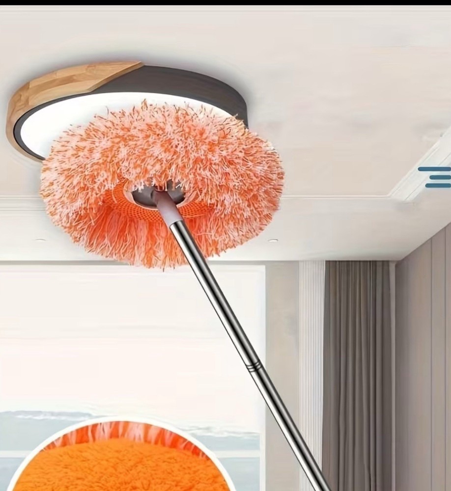 Telescopic Microfiber All-Purpose Duster with Metal Handle, Orange