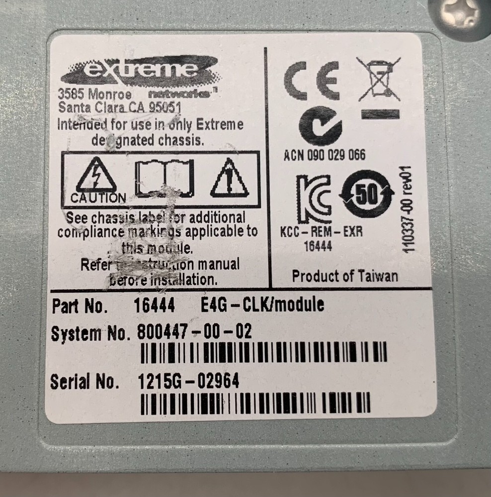 EXTREME NETWORKS E4G-CLK/MODULE E4G-200 16444 CELL SITE MODULE