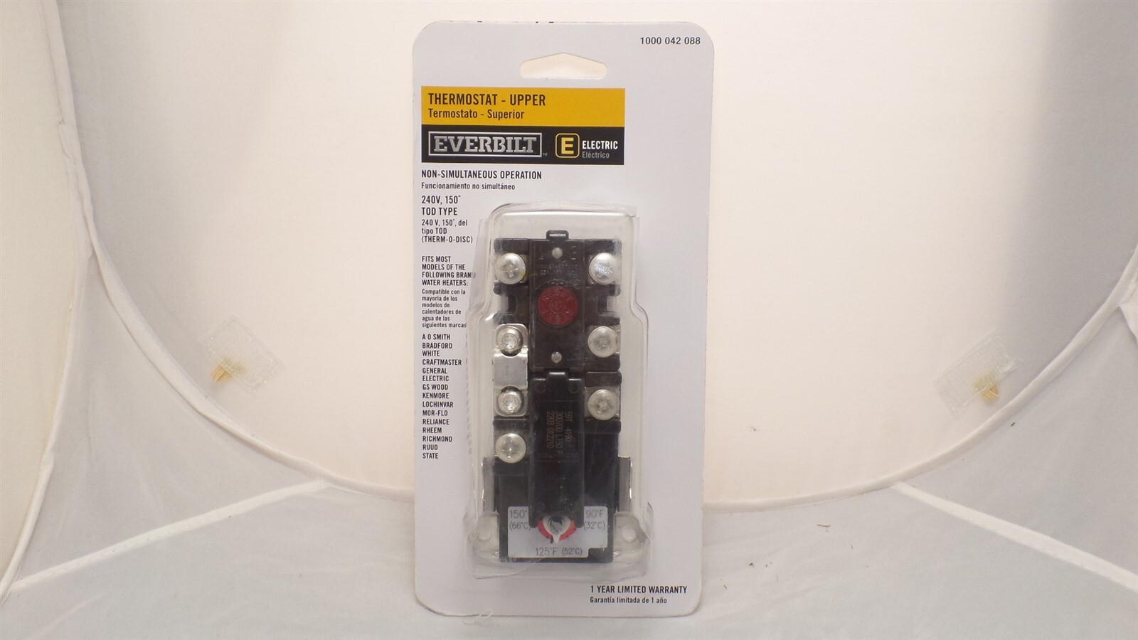 EVERBILT EB11698 T-O-D STYLE UPPER 2-ELEMENT THERMOSTAT ELECTRIC WATER HEATERS