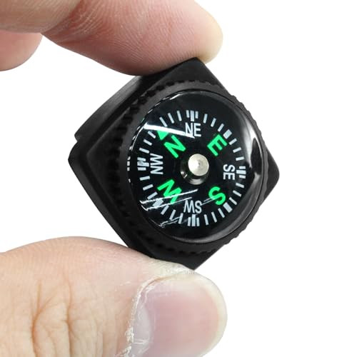 15Pcs Slip-On Watch Band Compass, Mini Watch Strap Compass Tiny Button Compass